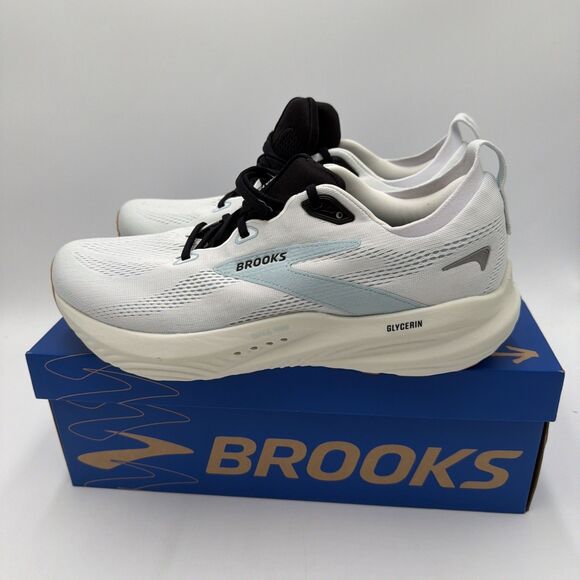 Brooks Men's Glycerin 22 Running Shoes Bright White/ Winter Sky/Black 13-NWB - Picture 3 of 9
